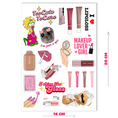 Makeup Lover Girl Sticker Sheet