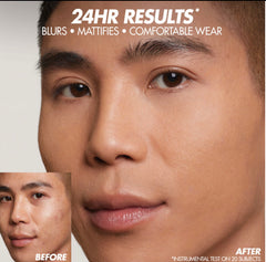 بودرة أساس مطفية عالية الدقة من ميك أب فور إيفر، مخملية غير قابلة للكشف، تدوم طويلاً، غير لامعة