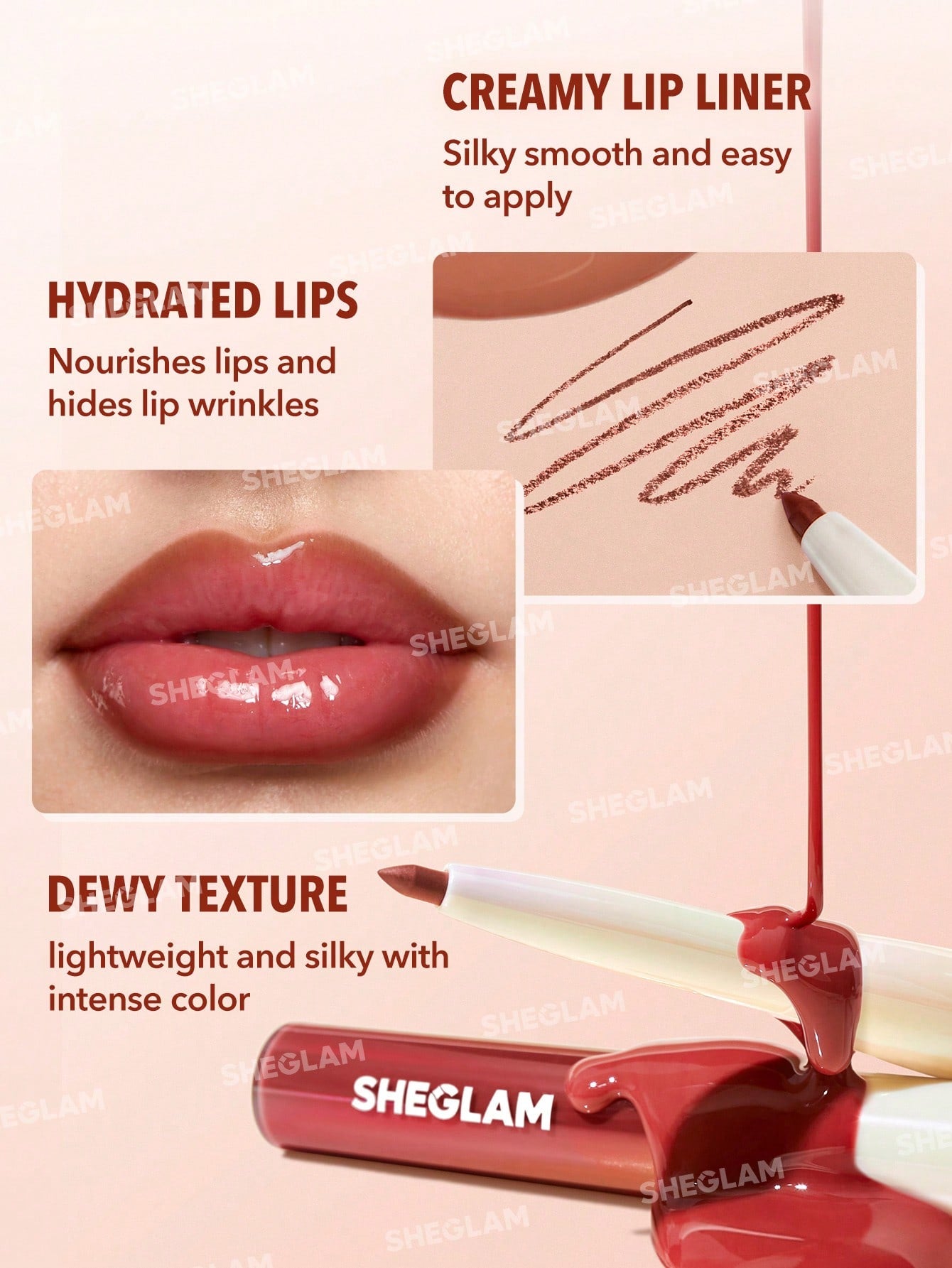 SHEGLAM Lip Rules Liner Gloss Pen Golden Rule