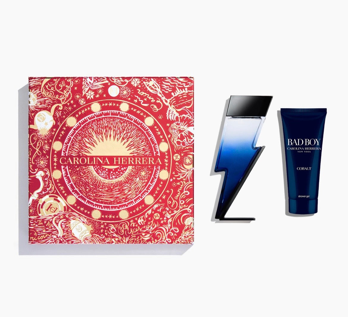 CAROLINA HERRERA Bad Boy Cobalt 100ml Eau de Parfum & 100ml Shower Gel Holiday Special Gift