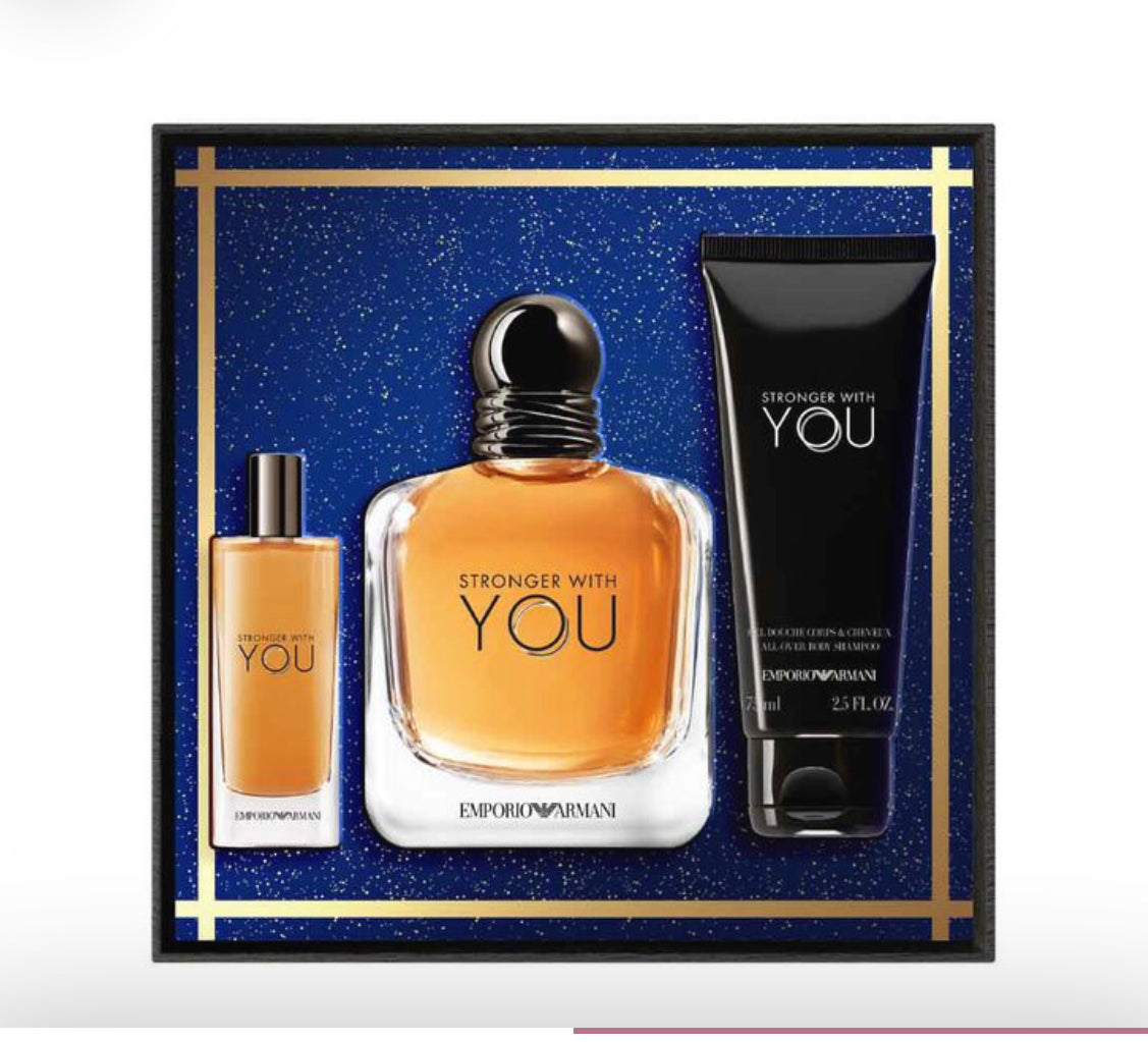 Empori Armani - Stronger With You EDT (100 ml + 15 ml + 50 ml All Over Body Shampoo)