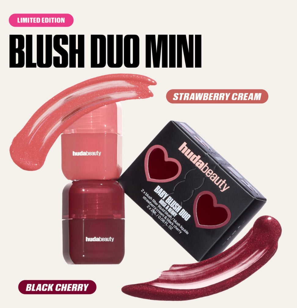 Huda Beauty Baby Blush Duo Rose And Berry