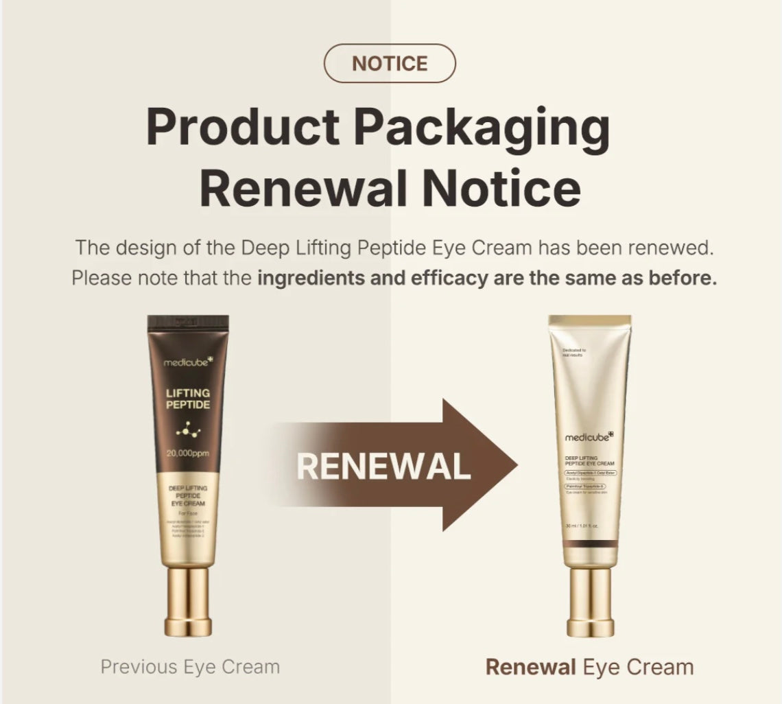 Medicube deep lifting peptide eye cream