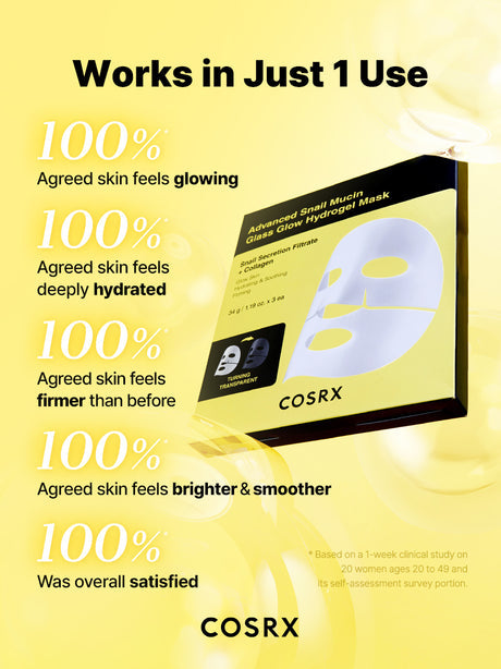 COSRX Advanced Snail Mucin Glass Glow Hydrogel Mask
